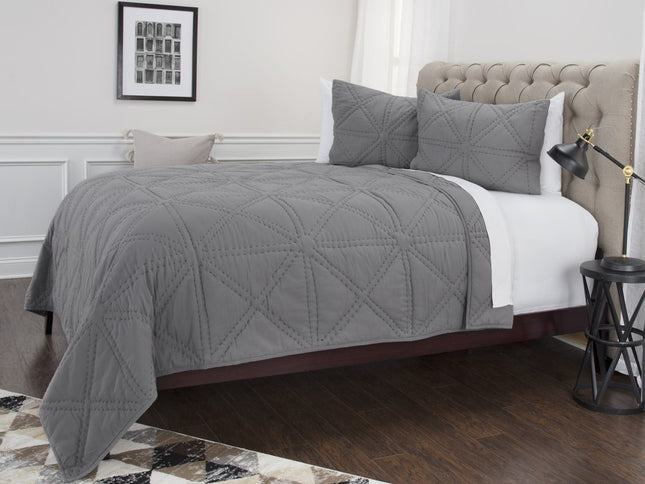 Gray Geometric King Quilt