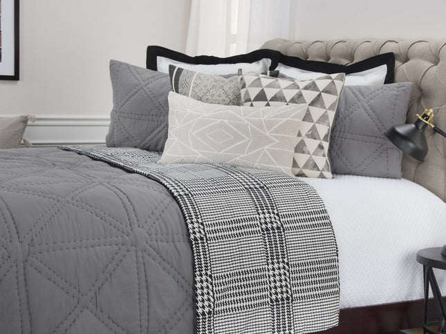 Gray Geometric King Quilt