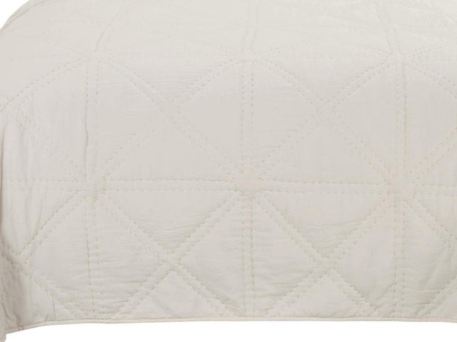 Set of Three Ivory Geometric Queen Quilt