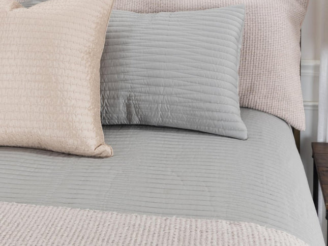 Set of Three Gray Geometric King Quilt