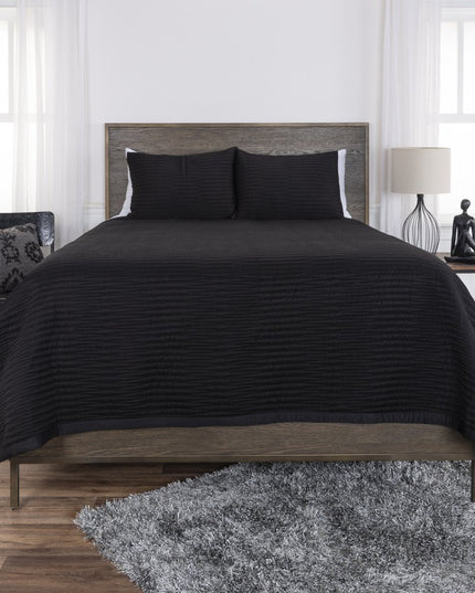 Black Geometric Queen Quilt