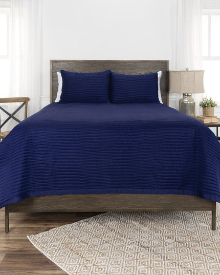 Indigo Geometric Queen Quilt