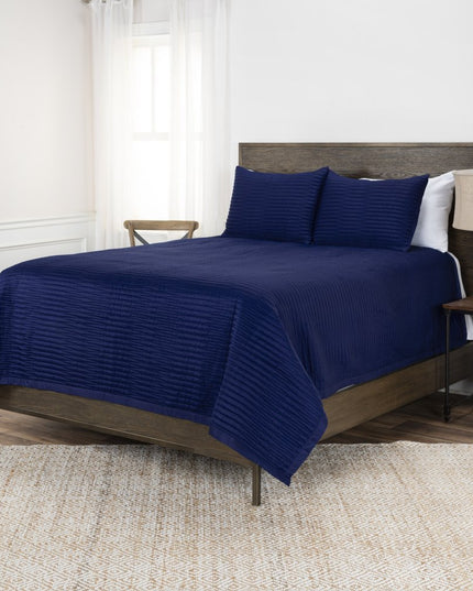 Indigo Geometric Queen Quilt