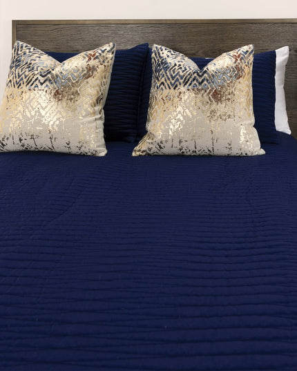 Indigo Geometric Queen Quilt