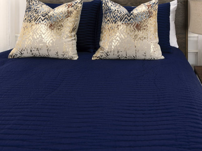 Indigo Geometric Queen Quilt