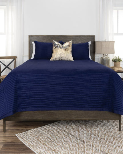 Indigo Geometric Queen Quilt