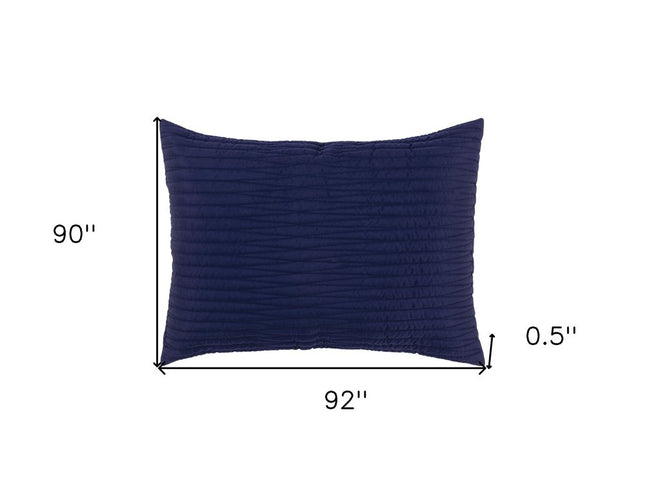 Indigo Geometric Queen Quilt