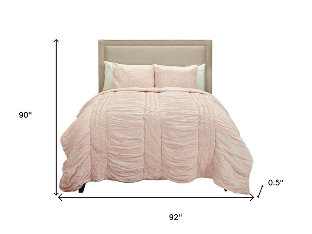 Pink Geometric Queen Quilt