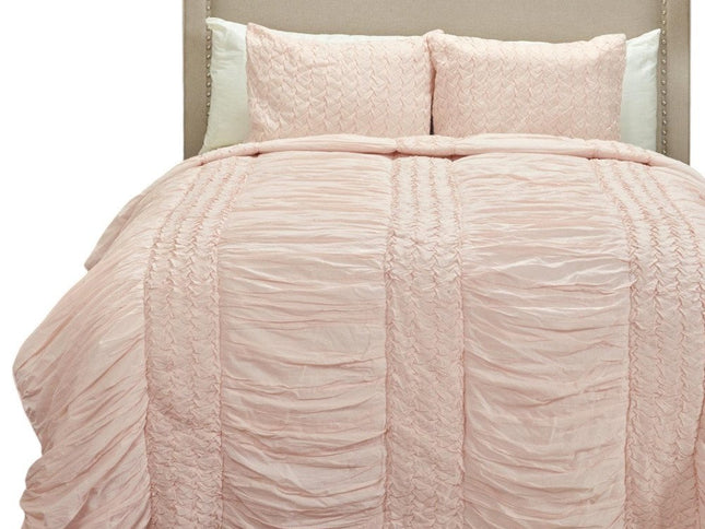 Pink Geometric Twin Quilt