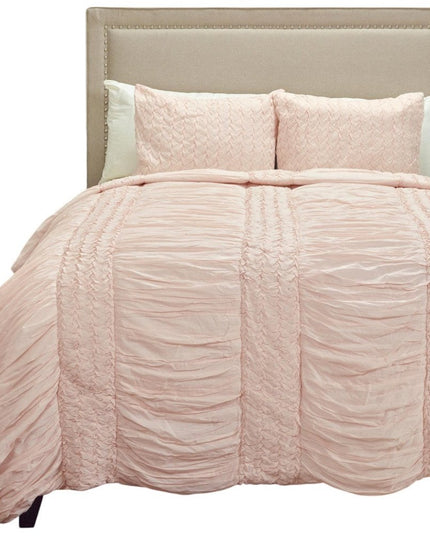 Pink Geometric Twin Quilt