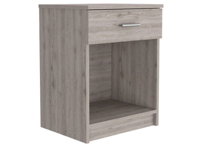 22" Light Gray Wood One Drawer Nightstand