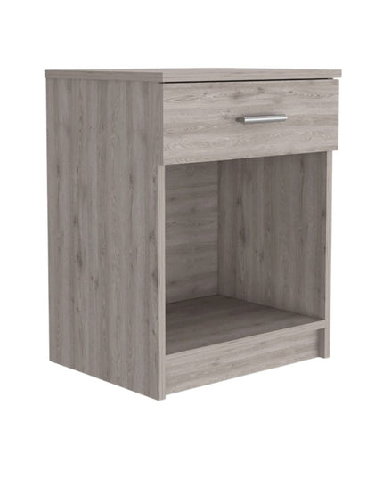 22" Light Gray Wood One Drawer Nightstand