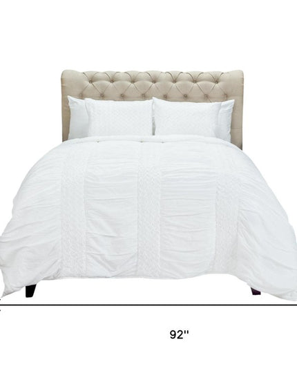 White Geometric Queen Quilt