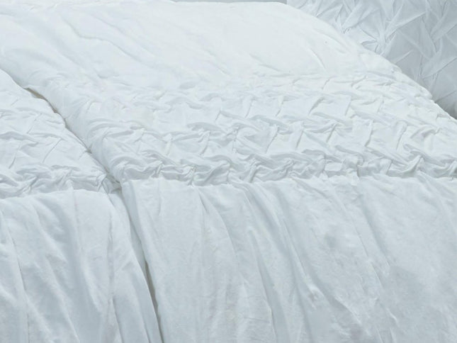 White Geometric Queen Quilt