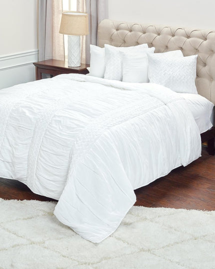 White Geometric Queen Quilt