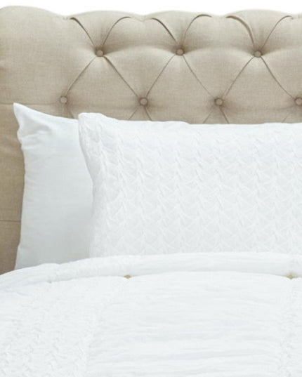 White Geometric Twin Quilt