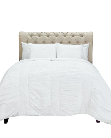 White Geometric Twin Quilt