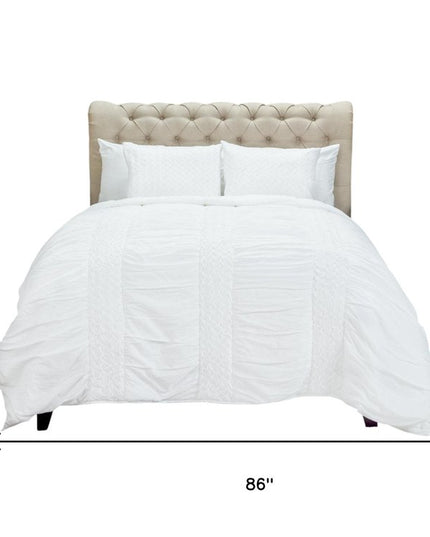 White Geometric Twin Quilt