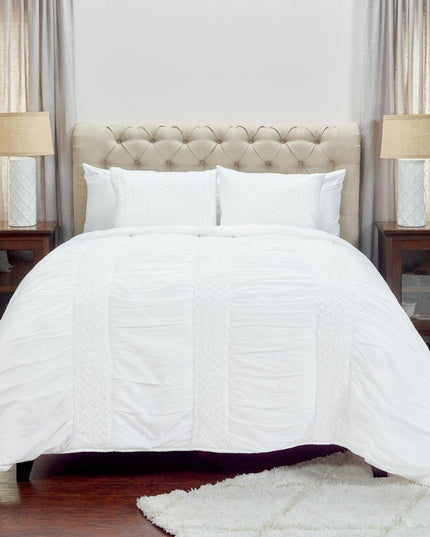 White Geometric Twin Quilt