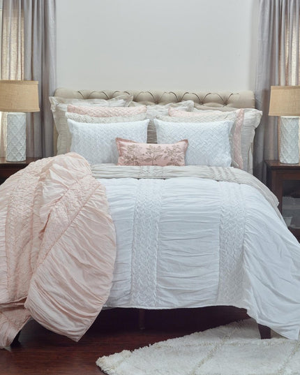 White Geometric Twin Quilt