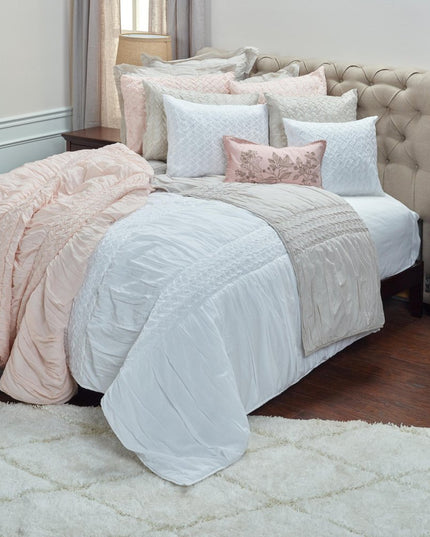 White Geometric Twin Quilt