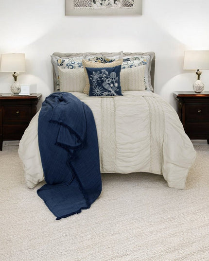 Ivory Geometric King Quilt