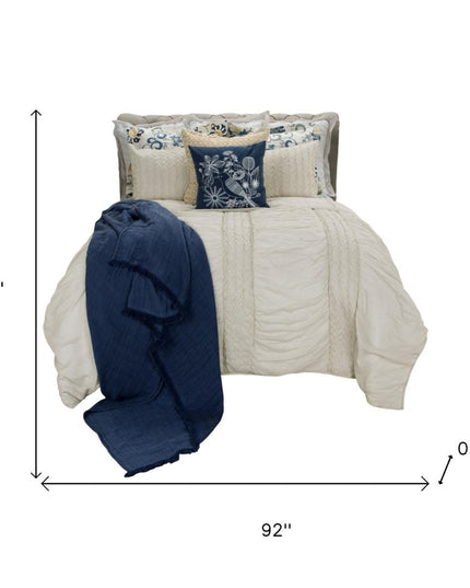 Ivory Geometric King Quilt