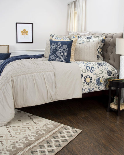 Ivory Geometric King Quilt