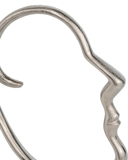 12" Black and Silver Marble and Aluminum Tabletop Sculpture