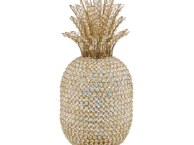 23" Glam Bling Faux Crystal and Gold Pineapple