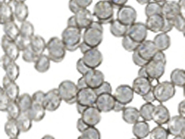 40" Silver Oval Crystal Glass Floor Vase With Faux Crystals