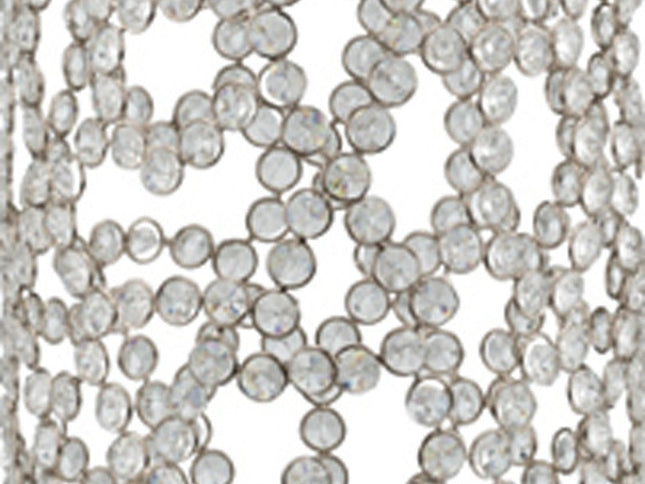 40" Silver Oval Crystal Glass Floor Vase With Faux Crystals