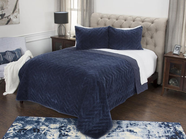 Indigo Geometric Queen Quilt