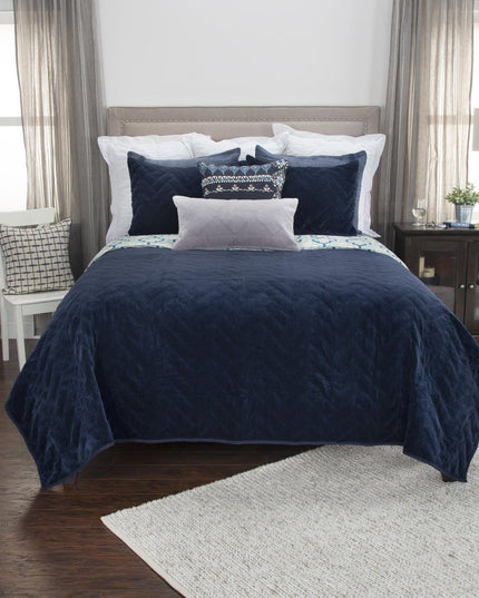 Indigo Geometric Queen Quilt