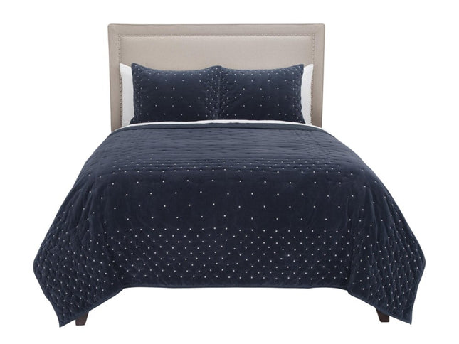 Indigo Polka Dots King Quilt