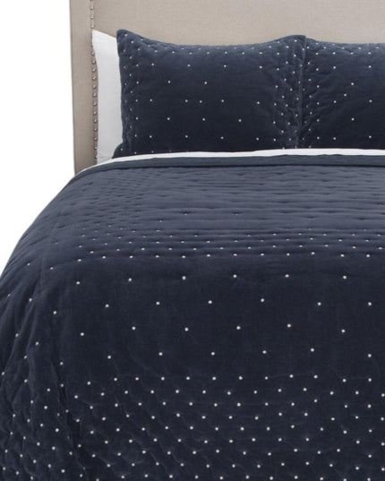 Indigo Polka Dots King Quilt