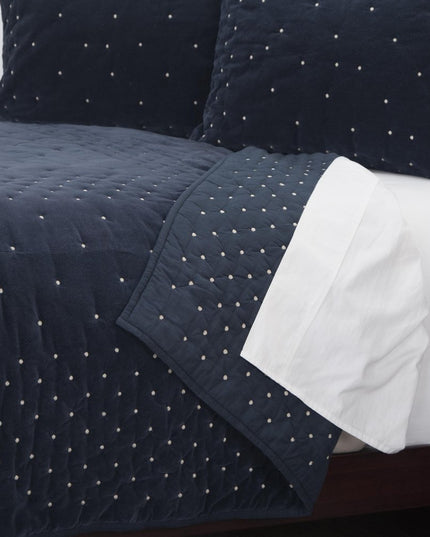 Indigo Polka Dots King Quilt