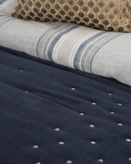 Indigo Polka Dots King Quilt