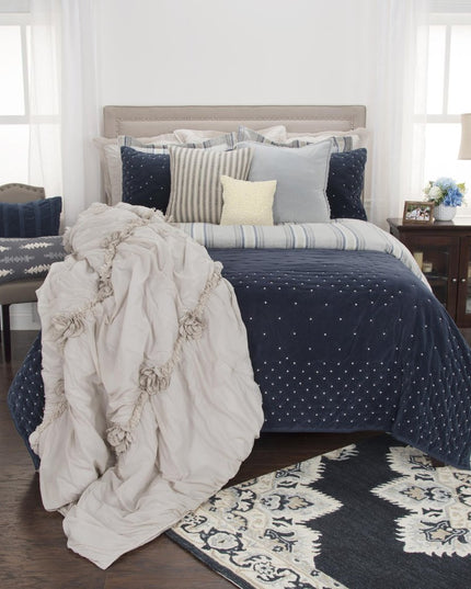 Indigo Polka Dots King Quilt