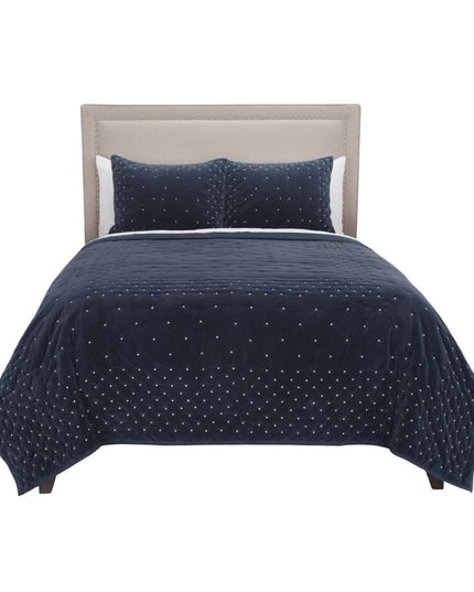 Indigo Polka Dots Queen Quilt