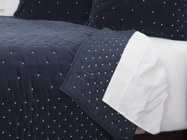 Indigo Polka Dots Queen Quilt