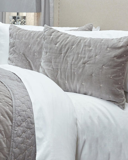 Gray Polka Dots King Quilt