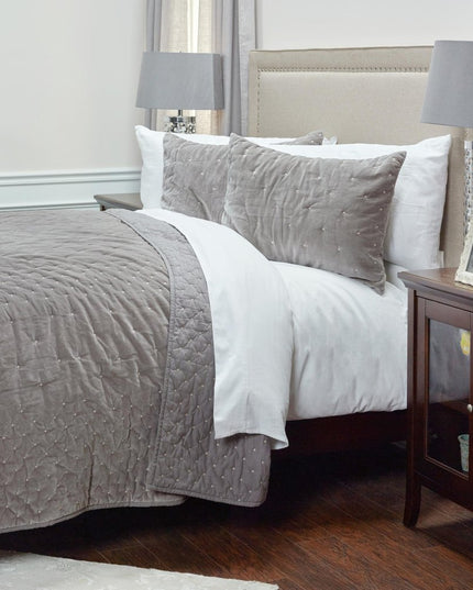 Gray Polka Dots King Quilt