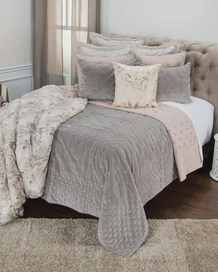 Gray Polka Dots King Quilt