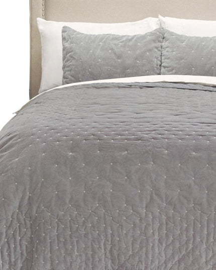 Gray Polka Dots King Quilt