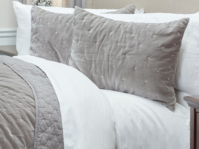 Gray Polka Dots Queen Quilt