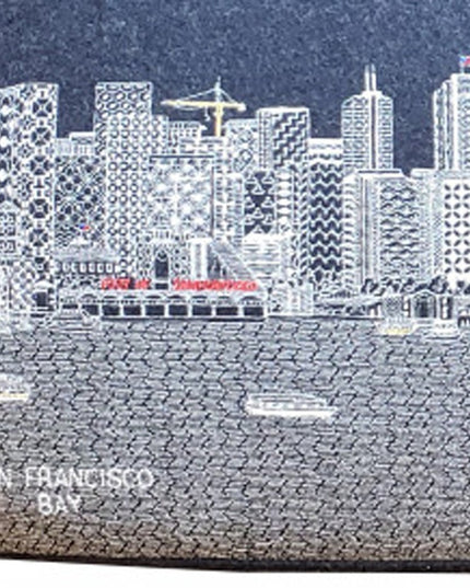 38" Gray Wool and Brown Ottoman