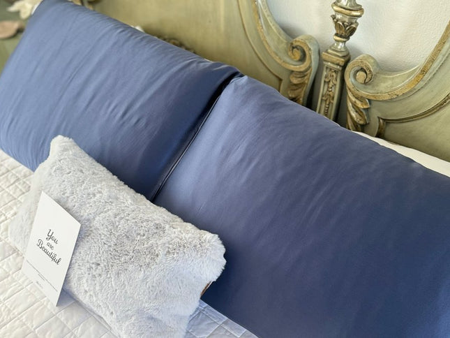 Blue Silk Open Ended Pillowcase