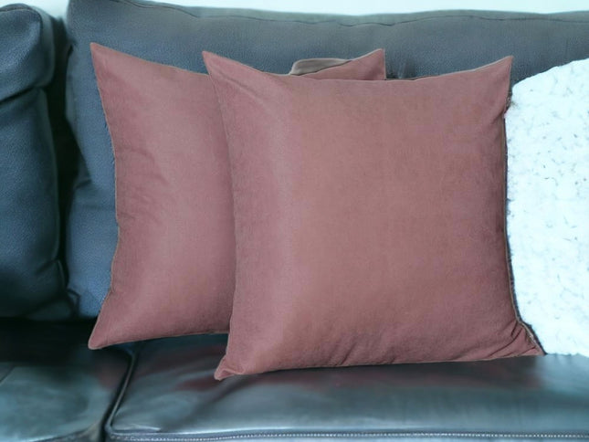 Set Of Two 22" X 22" Light Pink Polyester Zippered Pillow Cover