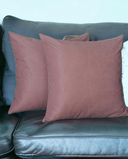Set Of Two 22" X 22" Light Pink Polyester Zippered Pillow Cover